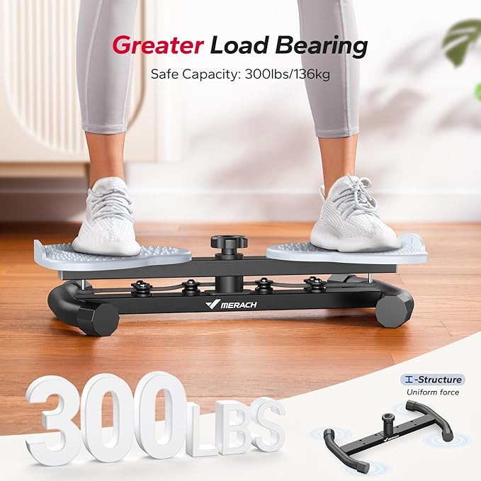 MERACH Waist Twister Machine, Ab Twist Board with 300 lbs Weight Capacity, Abs Workout for Slim Waist and Core Ab Exercise, Noiseless Home Gym Exercise Equipment for Women Men