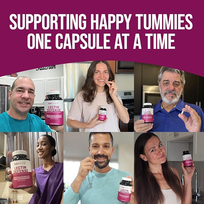 GOBIOTIX Lectin Defense - Lectin Blocker Supplement for Leaky Gut with MSM and Digestive Enzymes - Aids in Intestinal Health for Women and Men - Non-GMO + Gluten Free - 60 Capsules (1)