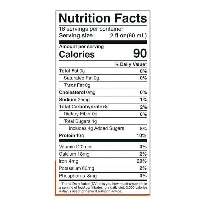 Vidafuel Protein Drink, 16g Protein Per 2oz Shot, 32 fl oz Carton, Citrus, Collagen and Whey Drink, No Artificial Sweeteners