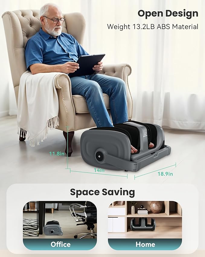 Snailax Foot Massager, Foot Calf Massager with Heat, Leg Massager with Compression, Kneading, Vibration, Shiatus Foot Massager Machine