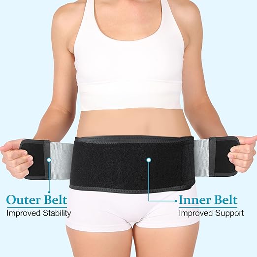 Back Brace for Lower Back Pain, Si Belt, Sciatic Nerve, Relief for Sciatica, Hip, Spine Pain, Pelvic, Sacroiliac Belt-Breathable & Adjustable Lumbar for Women and Men (Regular, Gray)