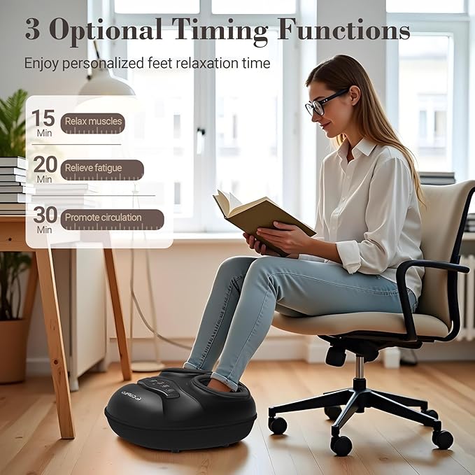 HSA Eligible Heated Feet Massager - Shiatsu Foot Massager for Plantar Fasciitis,Neuropathy,Upgraded Foot Massager with Remote,Gifts for Women Men