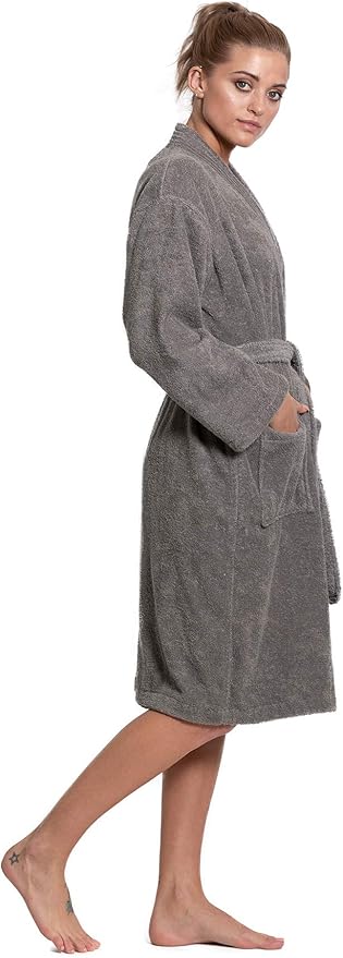 Turkuoise Soft & Absorbent Towel Robe, 100% Cotton Turkish Terry Cloth Kimono Bathrobes for Women