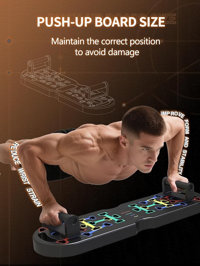 Push Up Board for Workout Equipment Strength Training,Home Gym Portable ABS Exercise Board,Professional Fitness Accessories for Beginners,Full Body Workout at Home