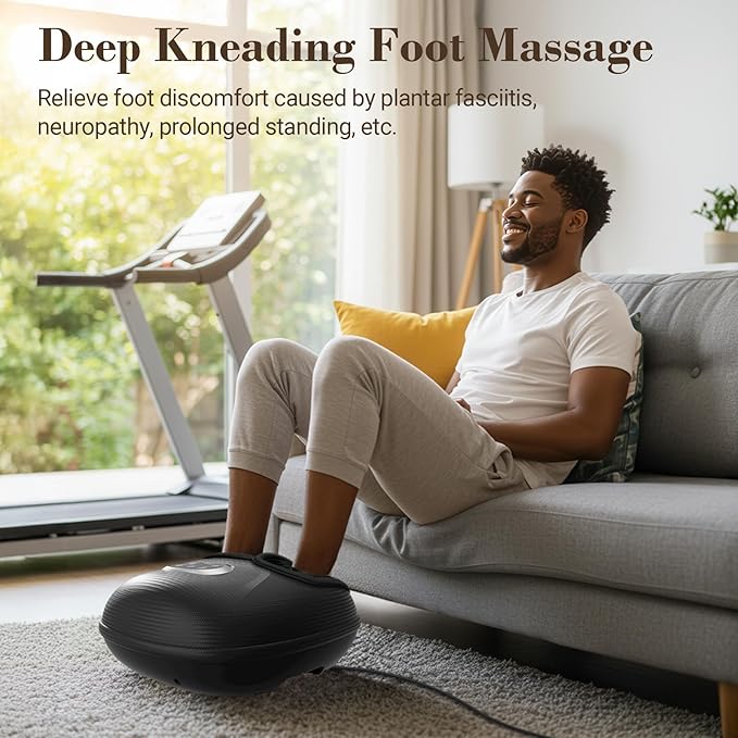 Foot Massager FSA Eligible HSA, Feet Massager with Heat for Plantar Fasciitis Relief, 5 Levels Compression & Vibration Massage for Neuropathy, Thanksgiving Gifts for Women Men, Fits Up to 13"