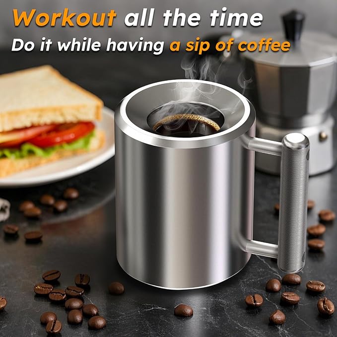 Heavy Mug 18LB 10 oz Stainless Steel Dumbbell Cup Exercise Water Cup Super Heavy Weight Fitness Training