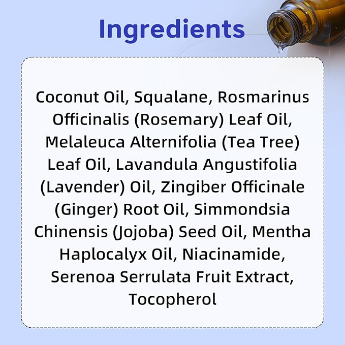 Hair Growth Serum with Rosemary Oil & Saw Palmetto - 100% Natural Plant-Based Formula to Stimulate Follicles, Revive Roots for Visibly Thicker Fuller Hair, Reduce Shedding and Loss For Men & Women