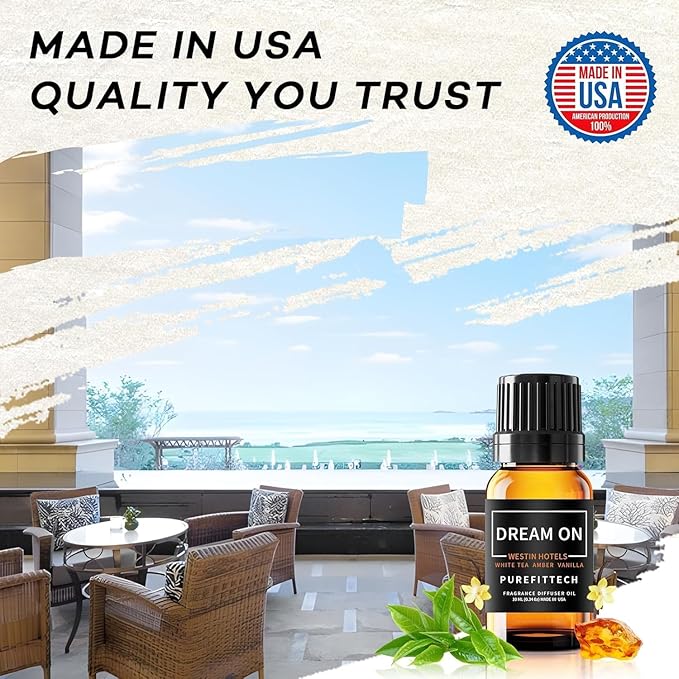 Hotel Diffuser Oil Dream On Inspired by The Westin Hotel Scent,Hotel Essential Oils for Home,Office, Spa,2 Pack 10 mL,0.34 fl oz Hotel Collection Diffuser Oil for Diffusers & Humidifiers,Made in USA