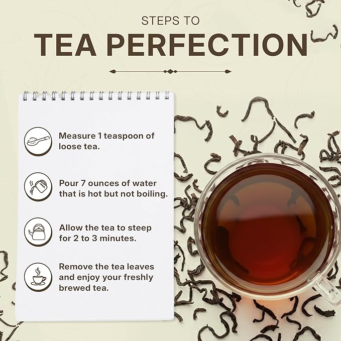 Tealeaf & Co. English Breakfast Black Tea - English Breakfast Tea in Loose Leaf Form - Contains Low Caffeine - Upto 50 Servings - Gluten Free (3.52oz/100gm)