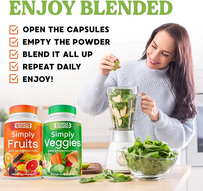 Simply Nature's Pledge - Packed with Over 40 Different Fruits & Vegetables - 4 Month Supply- Made with Whole Food Superfoods - with Aloe Vera – 100% Soy Free - 720 Capsules