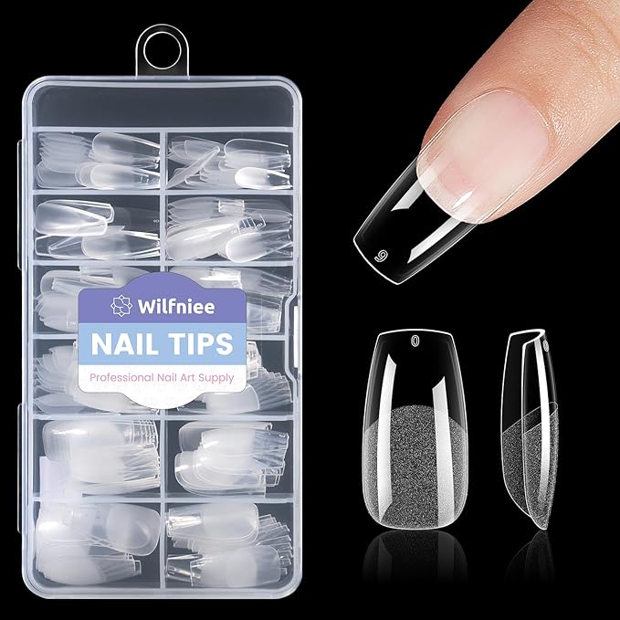 Nail Tips Medium Coffin: 240PCS Soft Gel Medium Coffin Press On Nails, 12Sizes Pre-shaped Acrylic Nail Extension Full Cover for Girls Women Home Salon