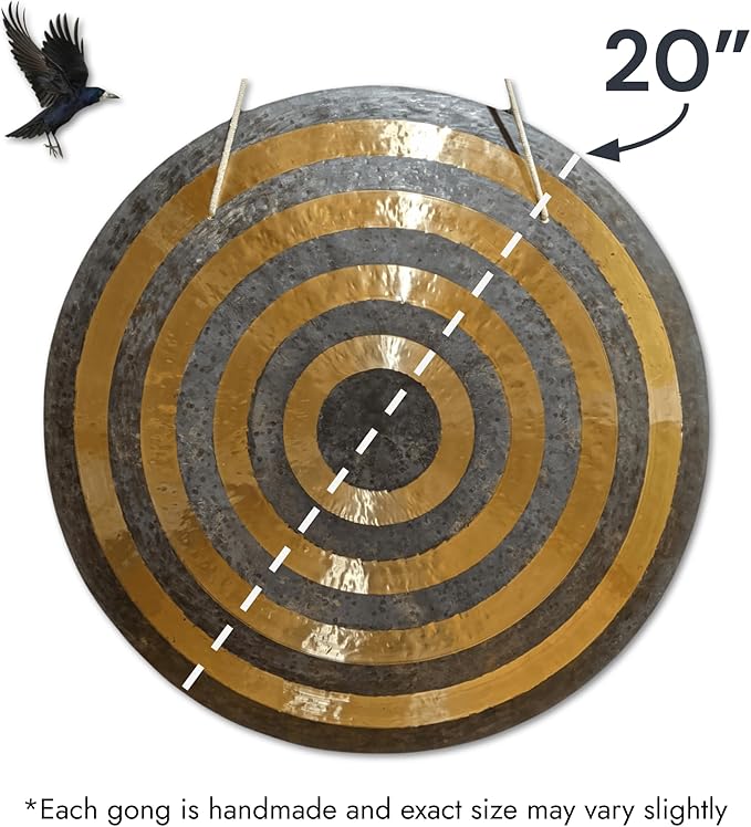 Chinese Wind, Sun, Horizon & Eclipse Gongs. Handmade Premium Quality for Sound Healing & Meditation (Sun Gong, 20")