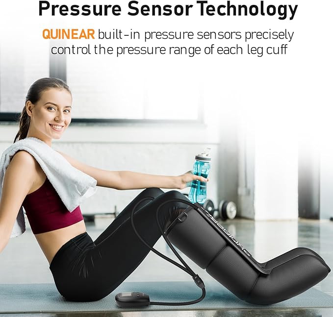 QUINEAR Leg Recovery System for Athletes, Recovery Boots, Leg Compression Massager for Circulation and Pain Relief - Time Adjustable(FSA or HSA Approved)