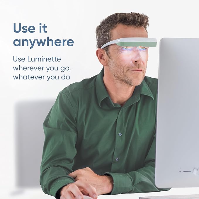 Luminette 3 Light Therapy Glasses - Wearable Light Therapy Lamp - Natural Relief for Sleep Problems, Seasonal Mood Disorders & Jet lag - Portable Daylight Lamp (Green)