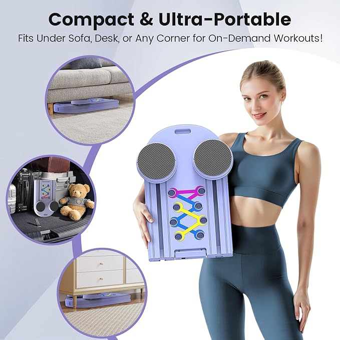 Pilates Board, Foldable Pilates Reformer Set with Timer, 8-in-1 Multi-Purpose Portable Pilates Machine for Home Workout, Pilates Reformer Kit for Full Body Workout, Abs Trainer, Core Strength