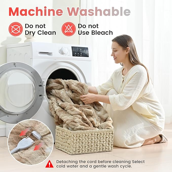 Sunable Heated Electric Blanket - Machine Washable Blanket with Time Settings 10 Heat Settings King Size 100×90 inches Burgundy - Velvet