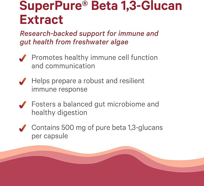 PURE SYNERGY SuperPure Beta 1,3-Glucan Extract | 500 mg Beta 1,3-Glucan Supplement from Algae | Yeast-Free, Non-GMO, Standardized Extract | Supports Immune Health & Digestion (60 Capsules)