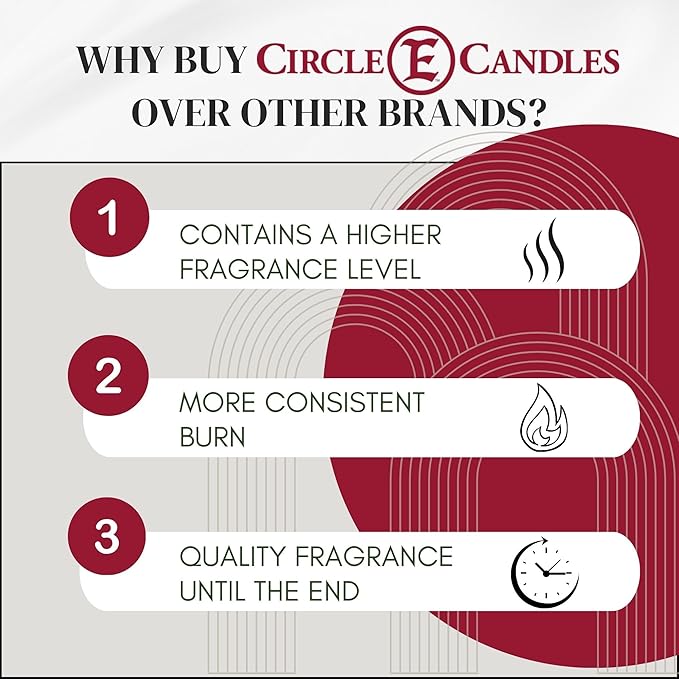 Circle E Candles, Leather Scent, Medium Size Jar Candle, 22oz, 2 Wicks