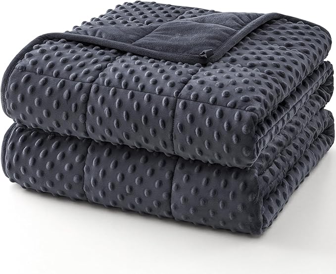 Topcee Weighted Blanket King Size (20lbs 80"x87"), Minky Dots Heavy Blanket for Woman, Man Sleeping, Soft, Cozy and Cooling Weighted Throw Blankets, Machine Washable, Grey
