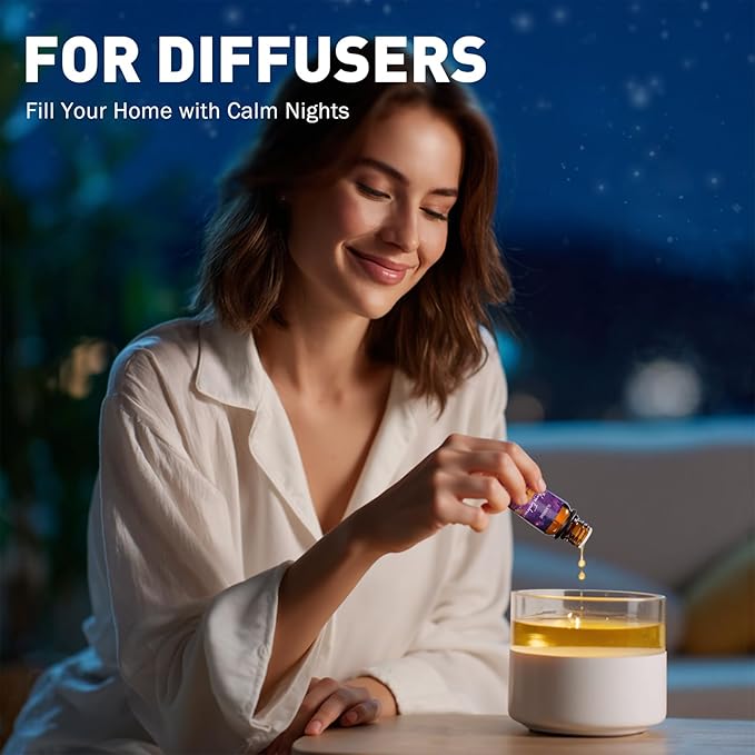 Good Night Essential Oils Set | 8 Pcs Sleep Aromatherapy Oils for Diffuser, Fragrance Oil for Candle, Aromatherapy Gift Set, Sleepy Time, Rest Well, Moonlight, Dream Sweetly, Peaceful Night, & More