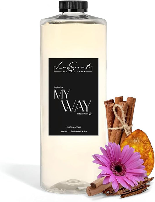 My Way Aroma Diffuser Oil 1200ML - Waterless Essential Oil for diffusers - Luxury Hotel Fragrance Inspired - Aroma Oil for Aromatherapy - Fits in Any Diffuser (My Way)