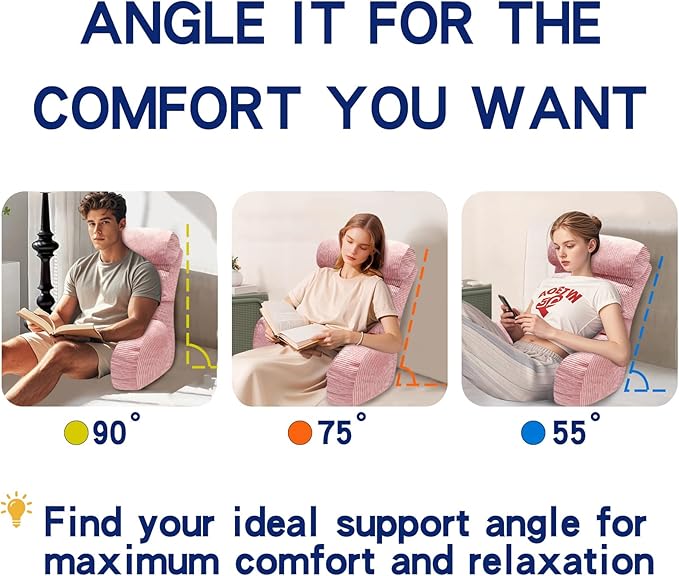 Back Pillow for Bed Sitting Up, Reading Pillow, Extra Large Arm Pillows for Adults for Back Support,Bed Pillow for Sitting up for Watching TV/Gaming/Relaxing