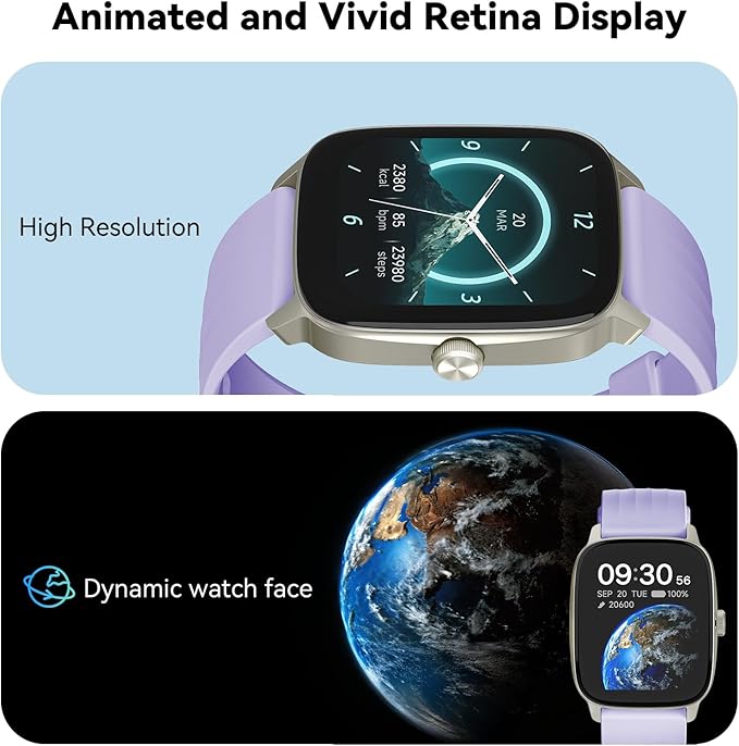 EURANS Smart Watch No App/Phone Required, 1.85" Ultra HD Display | Waterproof Fitness Tracker | 24/7 Heart Rate/Sleep Monitor | Step Counter for Walking, Pedometer & Activity Tracker for Women Men