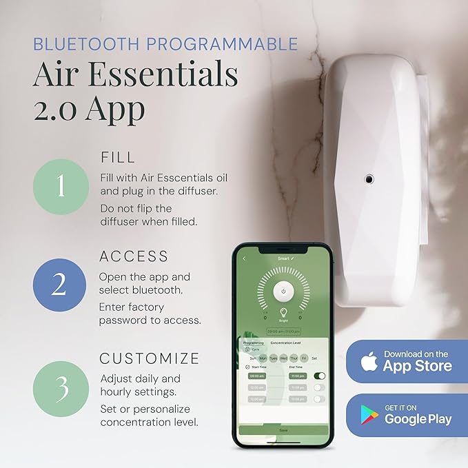The Diamond Smart Scent Air Machine for Home, Bluetooth App-Controlled, Covers up to 500 sq. ft, 100mL Waterless Fragrance Oil Diffuser with Cold Air Aromatherapy, White