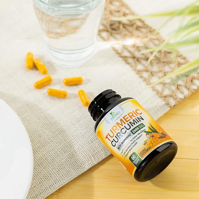 Turmeric Curcumin Supplement 2600mg - 95% Curcuminoids with Organic Turmeric & BioPerine Black Pepper Extract for Best Absorption, Natural Vegan Joint Support, Non-GMO, Bottled in USA - 60 Capsules