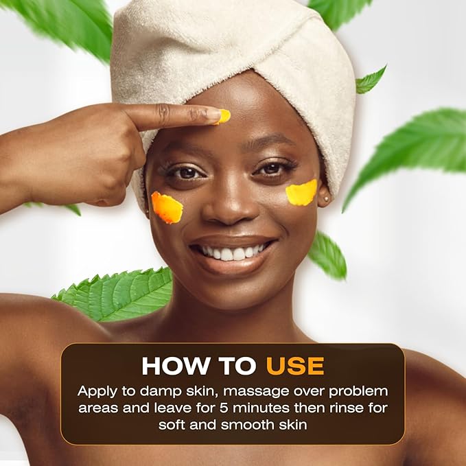 Dr. Melanin Turmeric Exfoliating Scrub for Dark Spots, Brightening Inner Thighs Bikini Area Underarms, Natural Exfoliating Face