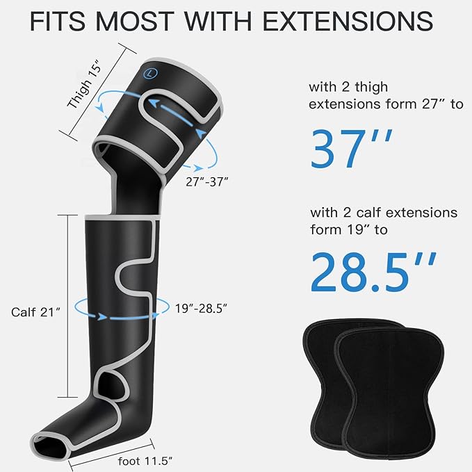 CINCOM Leg Massager with Heat and Compression, 3-in-1 Foot Calf & Thigh Massager for Circulation and Pain Relief Helpful for Lymphedema Edema Restless and Relaxation FSA - HSA