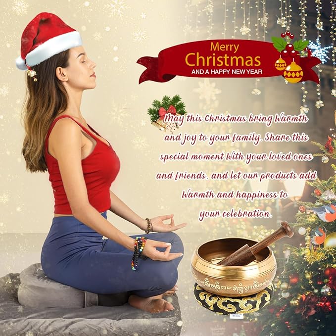 Tibetan Singing Bowls – Hand-Hammered in Nepal, Authentic Meditation Sound Bowls for Yoga, Chakra Healing, Mindfulness & Spiritual Self-Care Gifts for Women