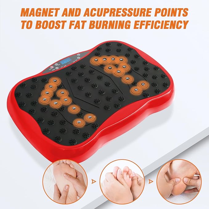 ALSO GO Vibration Plate Exercise Machine, 120-Level & 3 Workout Modes Vibration Board for Weight Loss/Lymphatic Drainage, 400lbs Capacity with Resistance Bands, Full Body Platform for Home Fitness