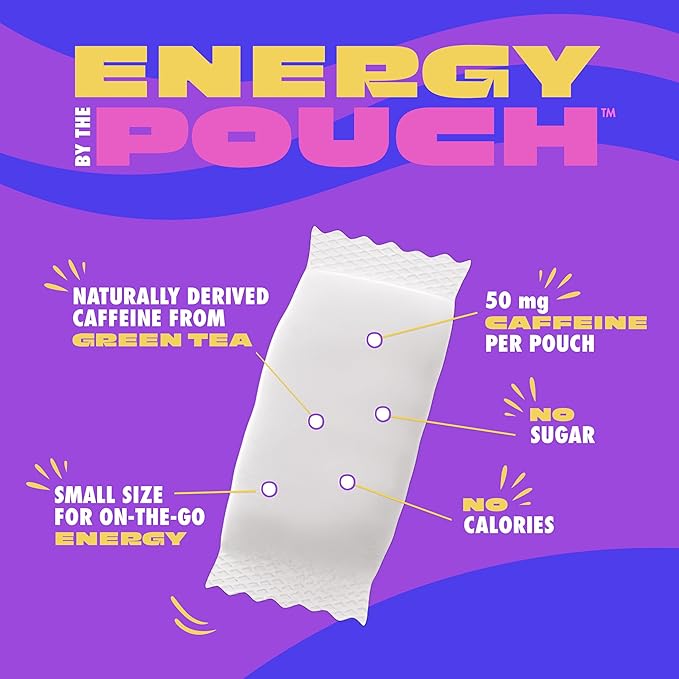 MOJO Energy Pouches Mint Flavor, 50 mg per Caffeine Pouch, 15 Pouches, 5-Pack