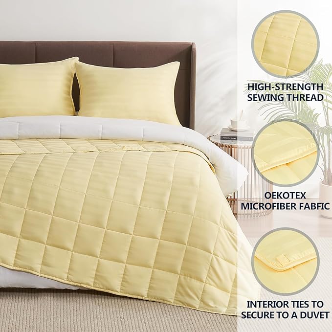 Weighted Blanket Twin Size (48"x72" 10lbs),Ultra Soft and Cozy Cooling Weighted Blanket for Adult,Heavy Blanket with Machine Washable Soft Blanket, Yellow