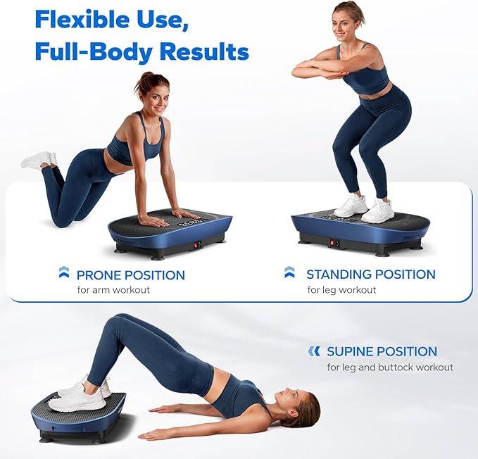 MERACH Vibration Plate Exercise Machine, Slim Vibration Plate for Lymphatic Drainage Weight Loss, Vibrating Plate with Real-Time Calorie Tracking on LED Display, Workout Equipment for Home Women Men
