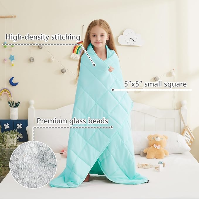 L'AGRATY Weighted Blanket - 36"x48" 3lbs Microfiber Material with Glass Beads Small Blanket for All-Season Summer Fall Winter Soft Thick
