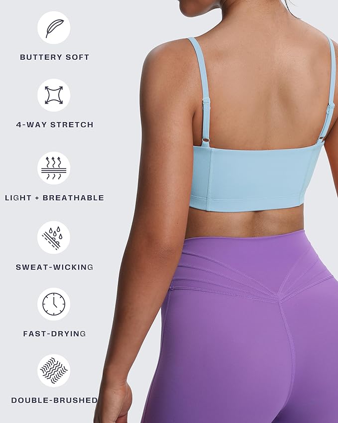 Aoxjox Women's Workout Bandeau Bras Training Fitness Running Yoga Crop Tank