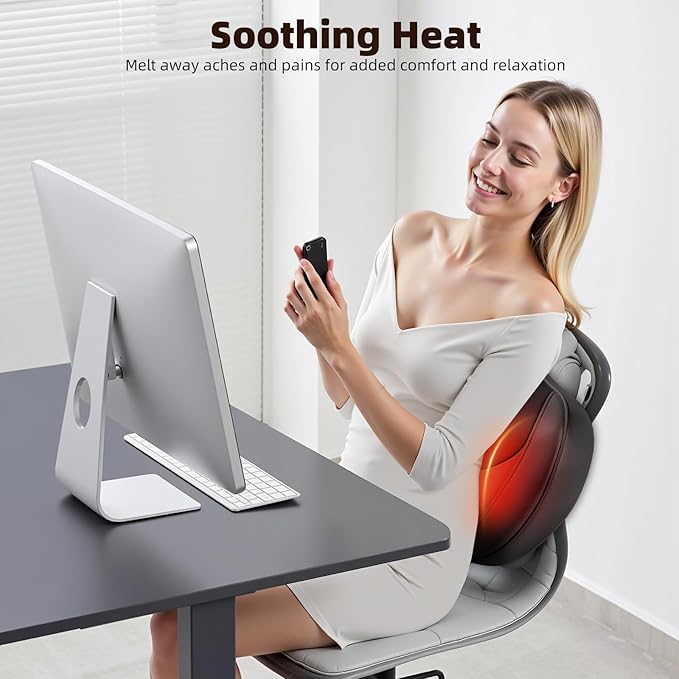 Corded Back Massager with Heat Plug-in Full Body Shiatsu Neck Massage Deep Kneading for Neck Shoulder Leg Waist, Gift for Women and Men for Office, Home, Black