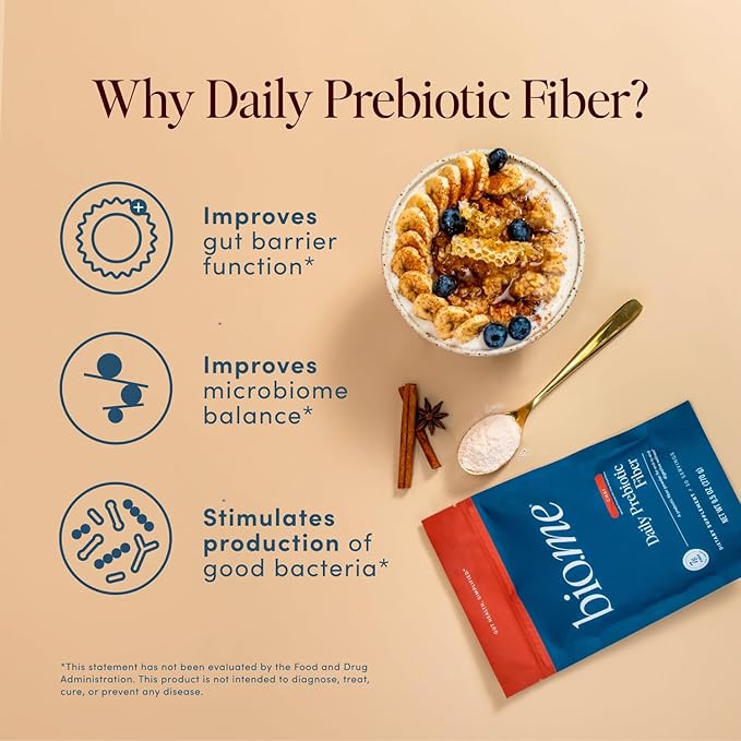 Daily Prebiotic Fiber Powder Chai - 7g Per Serving - Soluble & Insoluble Fiber Supplement Powder for Women & Men - Digestive Health & Gut Health - GLP-1 Friendly, Sugar Free - 30 Servings