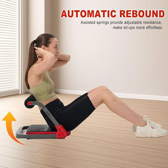 HOTSWEAT Ab Machine, Sit Up Exercise Equipment, Ab Workout Equipment with 3 Adjustable Resistance, Ab Trainer for Stomach Workout with 330 LBS Weight Capacity, Foldable Ab Crunch Machine for Home Gym