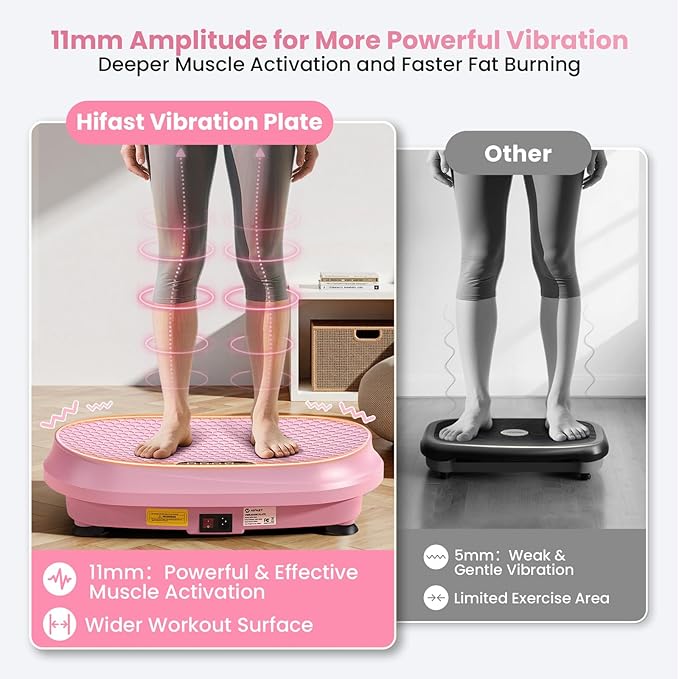 Curved Vibration Plate Exercise Machine, XL Vibration Plate 400 lbs Capacity with 9 Auto Modes and 120 Adjustable Speeds, Whole Body Vibration Plate Machine for Home Women Men