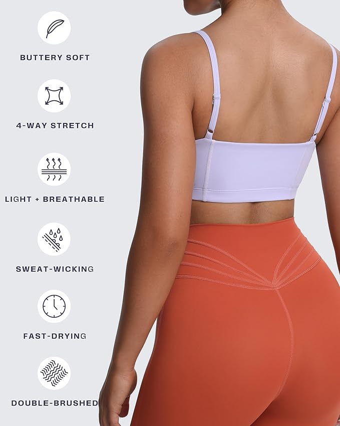 Aoxjox Women's Workout Bandeau Bras Training Fitness Running Yoga Crop Tank