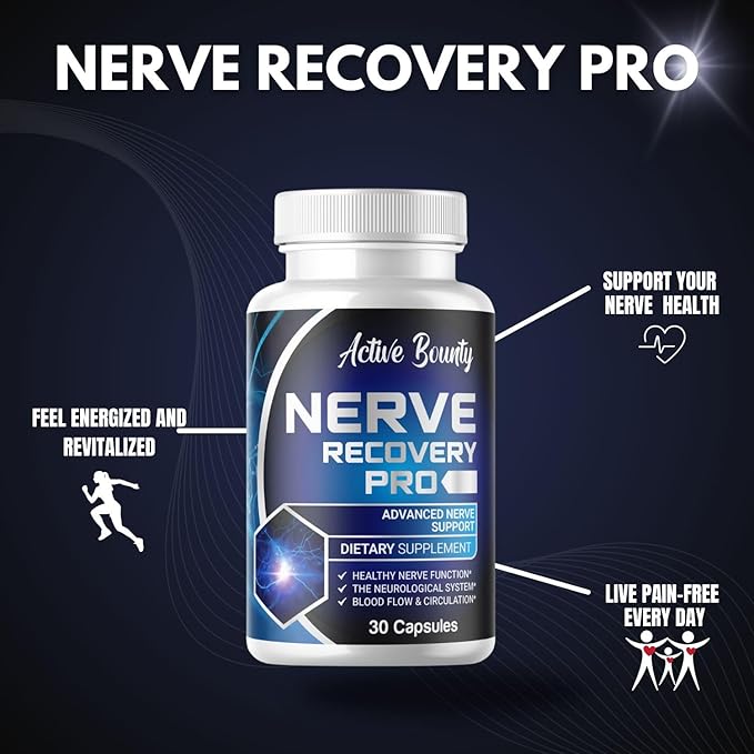 Nerve Recovery Pro – Nerve Support Supplement with Alpha Lipoic Acid, Turmeric & Acetyl-L-Carnitine – Supports Healthy Nerve Function, Circulation & Blood Flow – 30 Capsules - 1 Pack