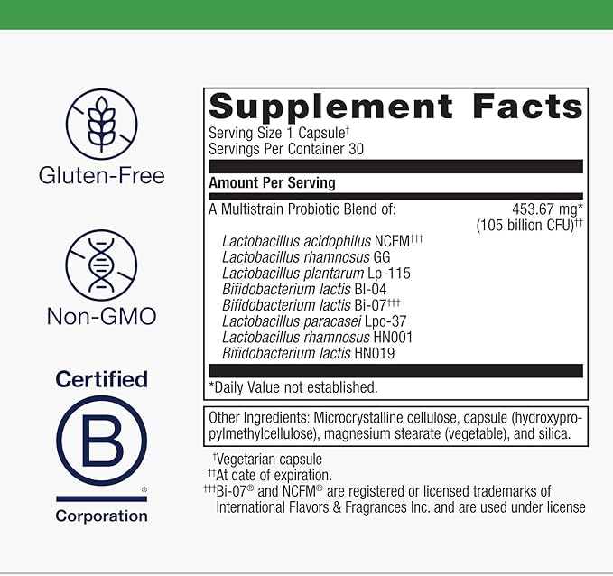 Metagenics UltraFlora BiomePro Probiotic Supplement - 105 Billion CFU Multistrain Formula with Lactobacillus Acidophilus - Shelf-Stable for Digestive Health, Gut Flora & Immune Support* - 30 Capsules