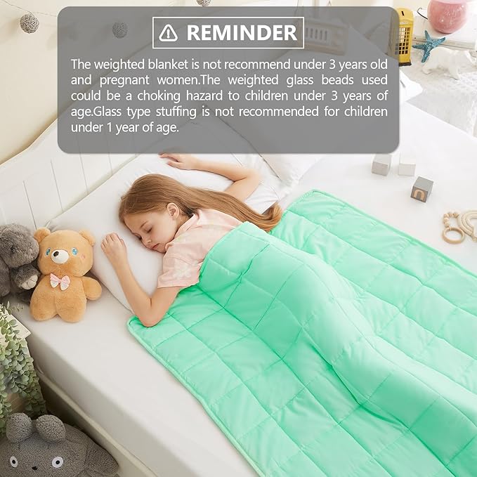 L'AGRATY Weighted Blanket - 36"x48" 5lbs Microfiber Material with Glass Beads Small Blanket for All-Season Summer Fall Winter Soft Thick