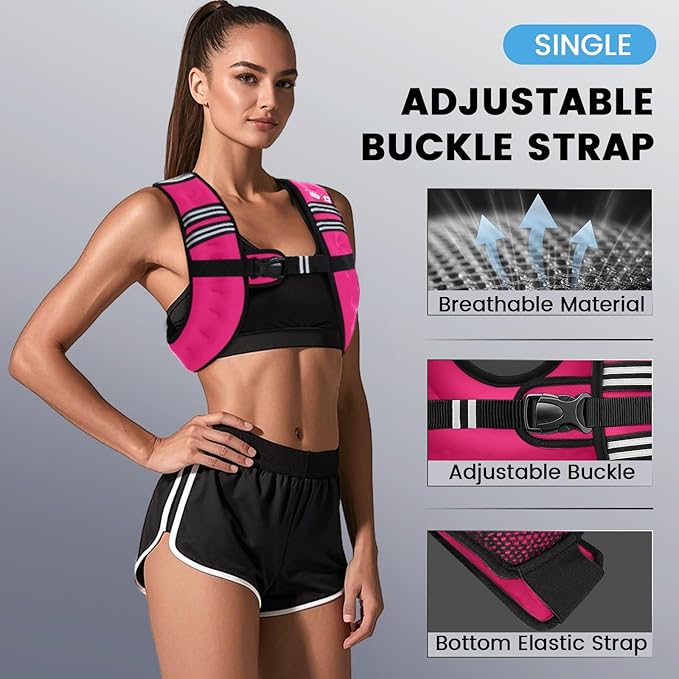 Weighted Vest Woman - 6lb/8lb/12lb/16lb/20lb/25lb/30lb Womens Weight Vest for Walking, Strength Training Weight Vests for Men, Reflective Stripe Fitness Vest for Workout Running Jogging