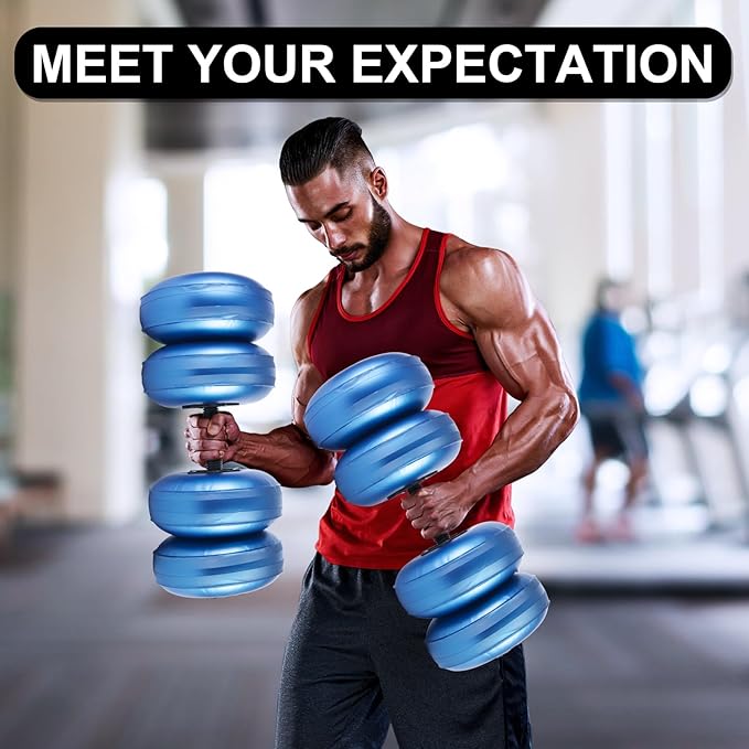 Water Filled Dumbbells Set - Water Filled Weights - Portable Travel Weights - Weights Adjustable Dumbbells - Portable Fitness Equipment - Strength Training - Fitness and Shaping