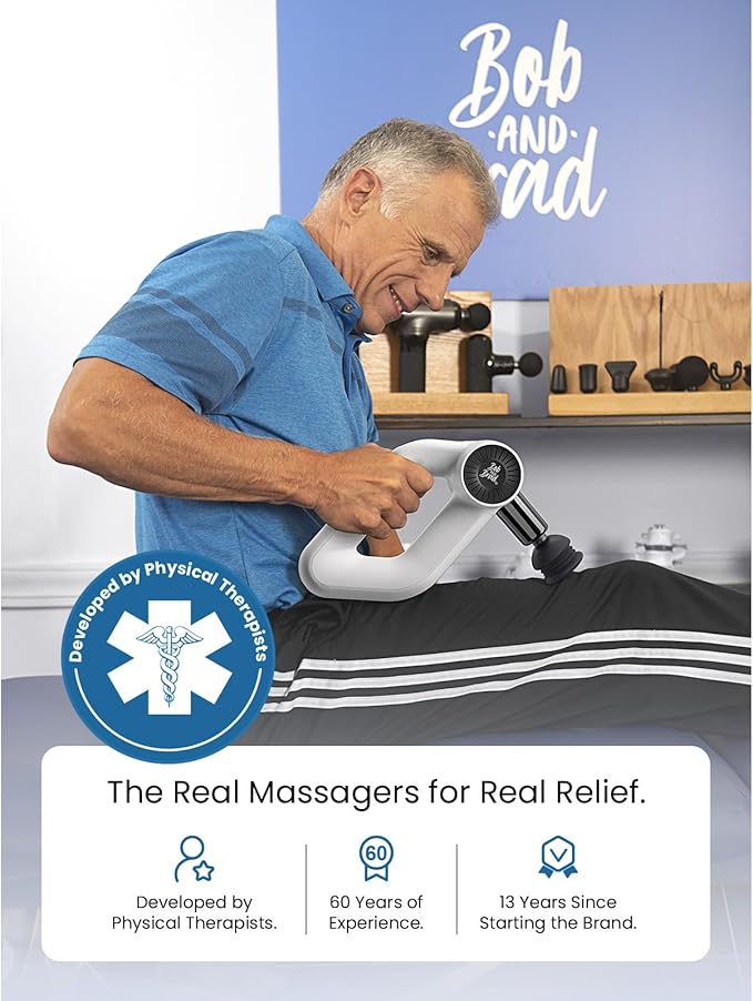 BOB AND BRAD D6 Pro Max Massage Gun with Metal Head, Deep Tissue Percussion with 16mm Amplitude, Professional Muscle Massager Gun for Athletes, Quiet Electric Handheld Massager