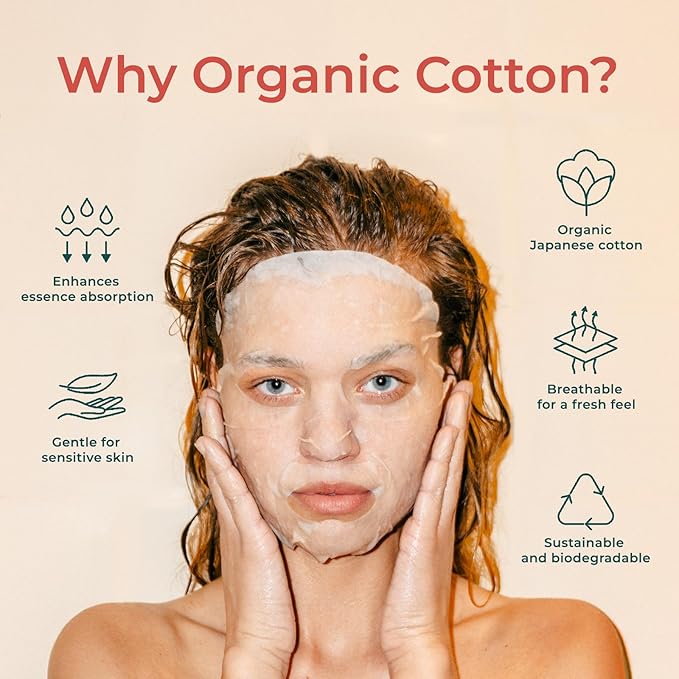 INNA ORGANIC Sheet Mask - Balancing & Oil Control, EWG & COSMOS Certified (Pack of 5) | Lemon Tea Tree Essential Oils Infused Skin Care | Luxury Clean Beauty